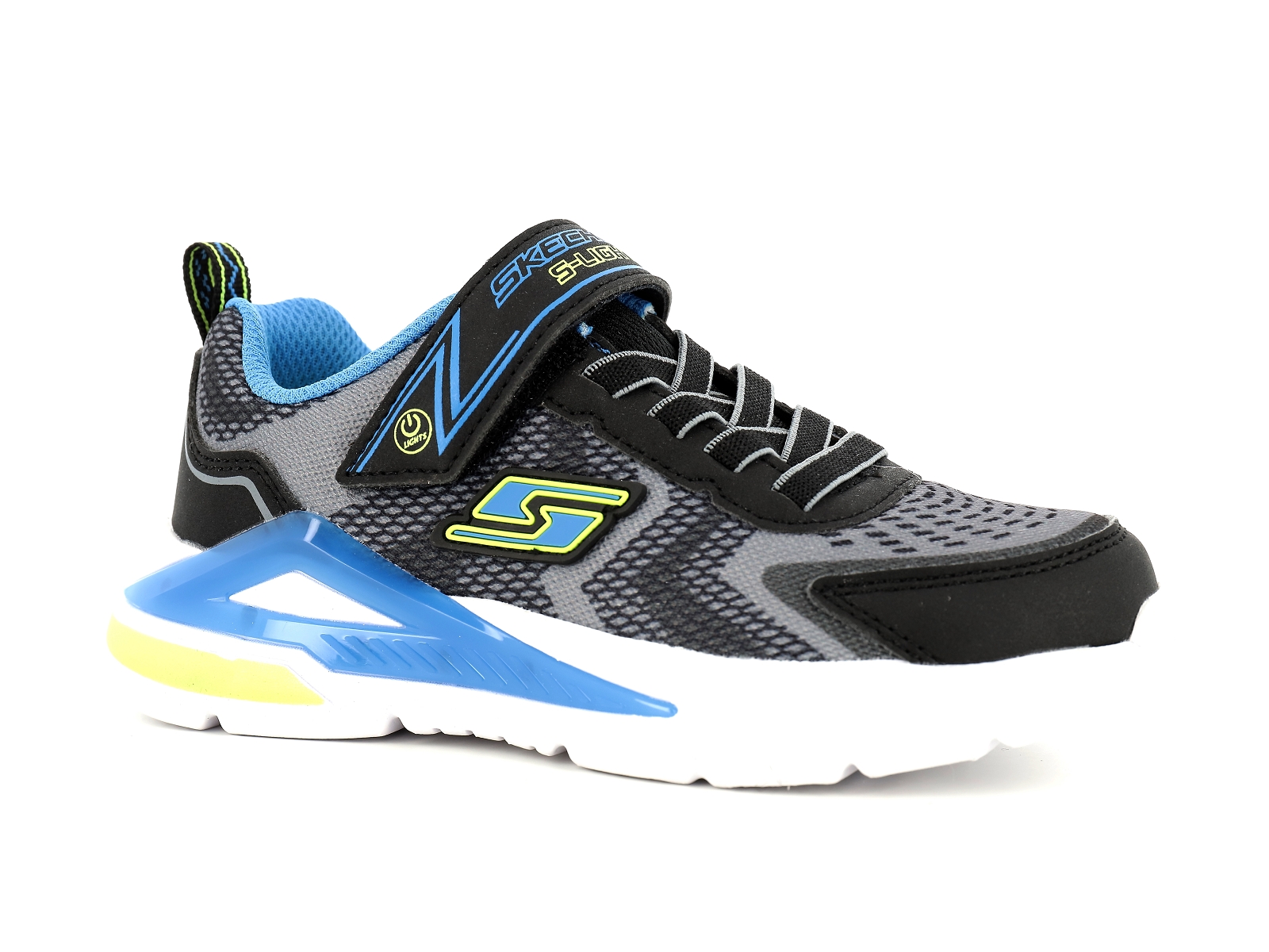 Skechers-401660L Matières combinées Noir-Bleu