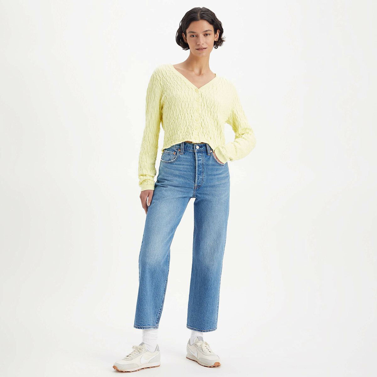 Calça jeans Levi's Ribcage reta até o tornozelo
