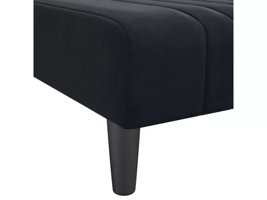 Chaise longue noir velours