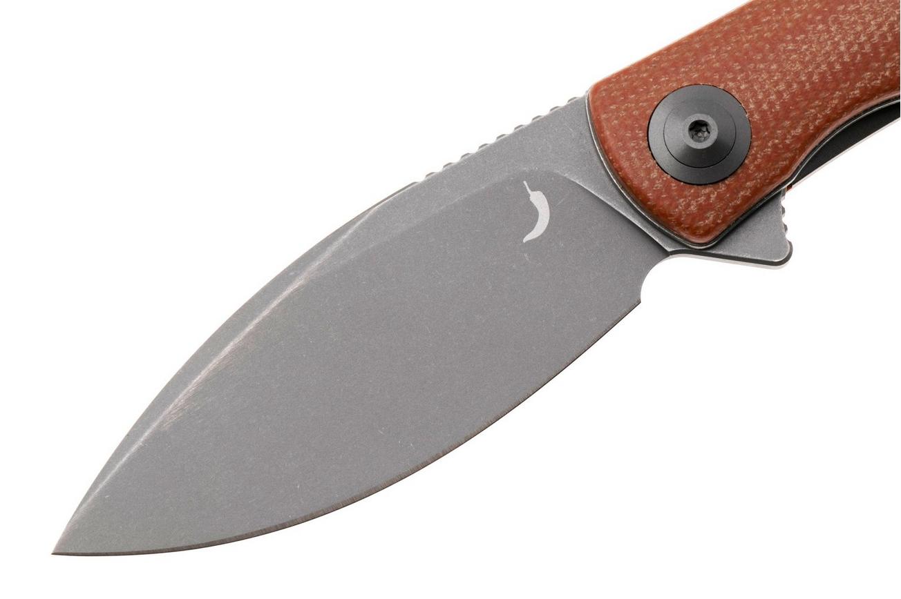 Trollsky Knives Mandu Evo MTE006 Stonewashed 14C28N, Brown Micarta, zakmes, Michael Trollsky design