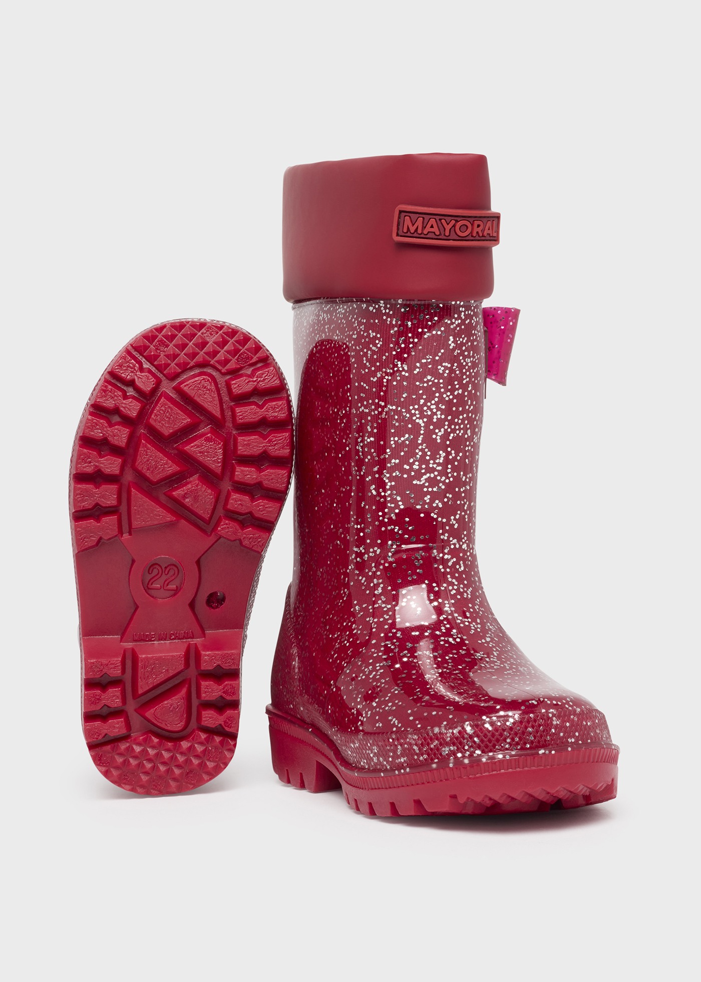 Bota de chuva com glitter para meninas