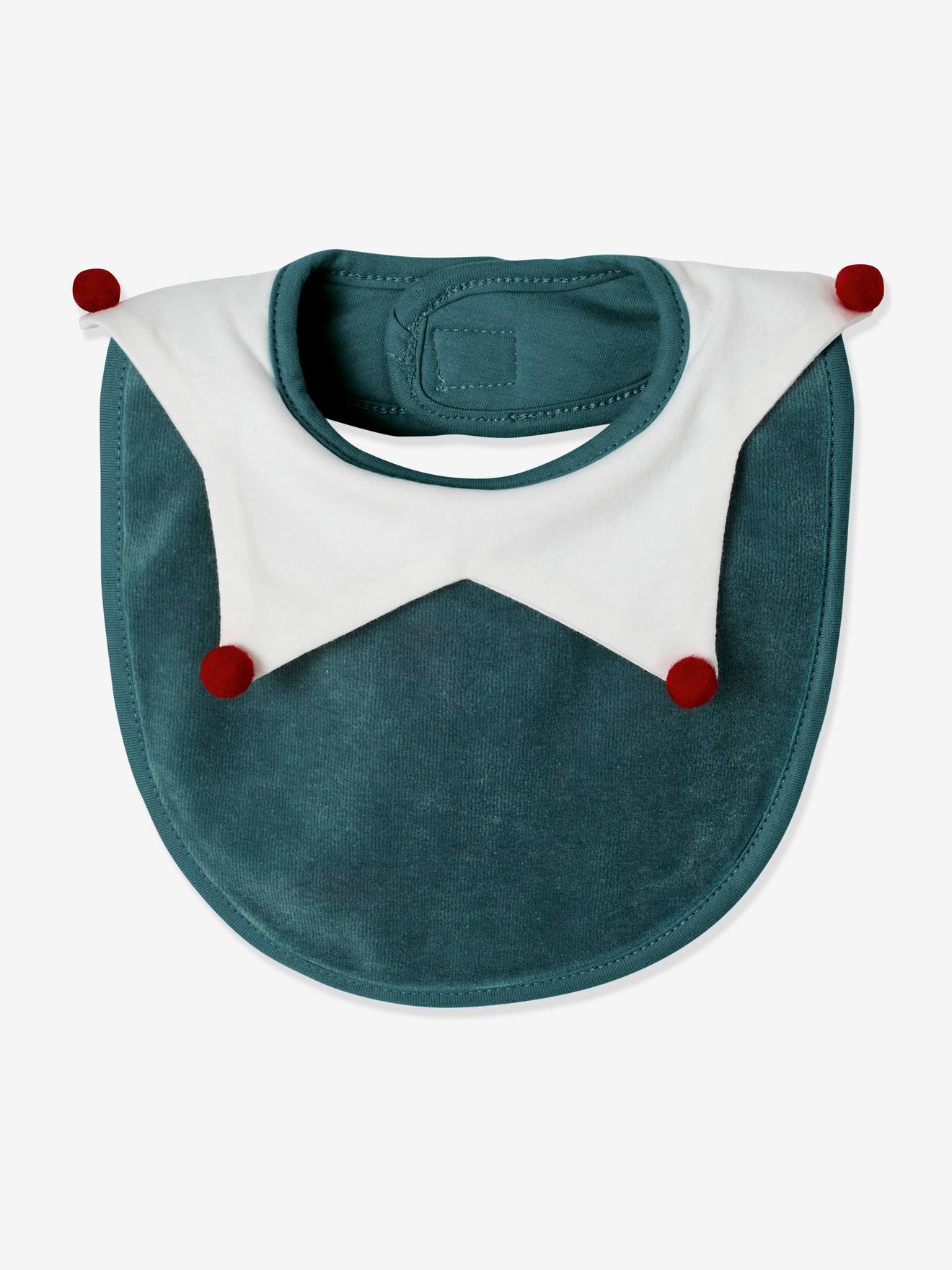 Conjunto de presente de Natal: body para bebê + babador, verde escuro liso com estampas.