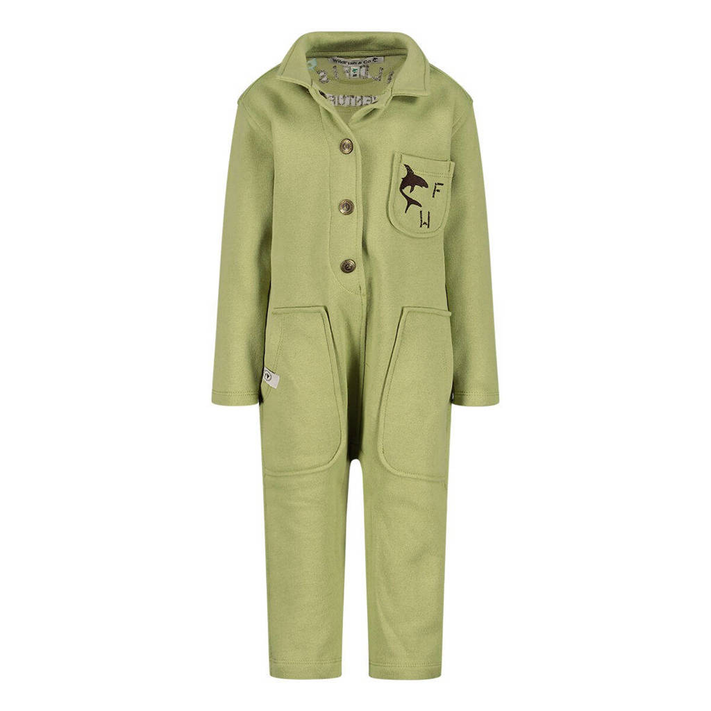 Wildfish jumpsuit van katoen olijfgroen