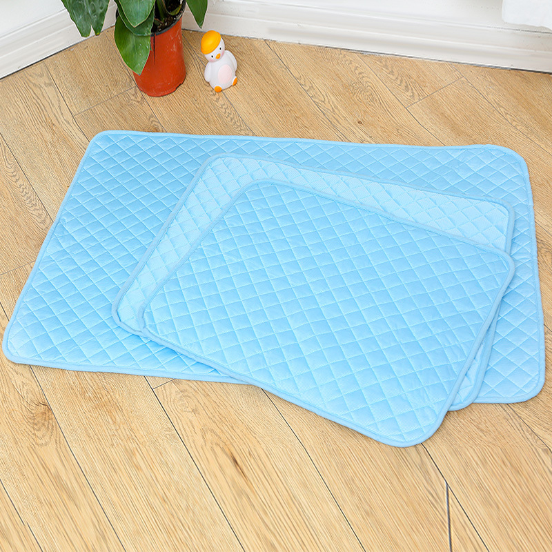(150x97cm) Kühlende Haustier Matte Wärmeableitendes Bett Kühlkissen für Hunde / Katzen - Blau