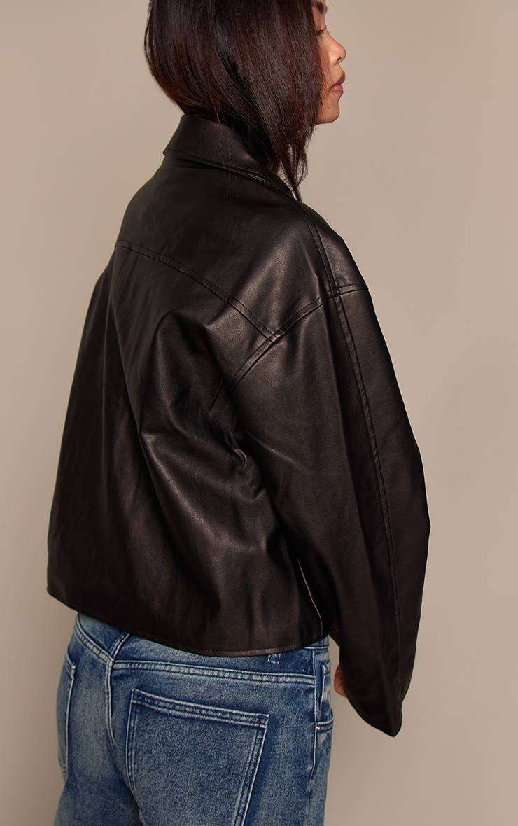 Noir Veste En Synthétiquecuir Avec Fermeture Éclair