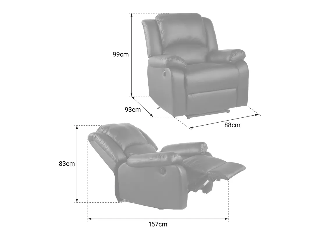 Fauteuil électrique inclinable CLOUD noir - HAPPY GARDEN