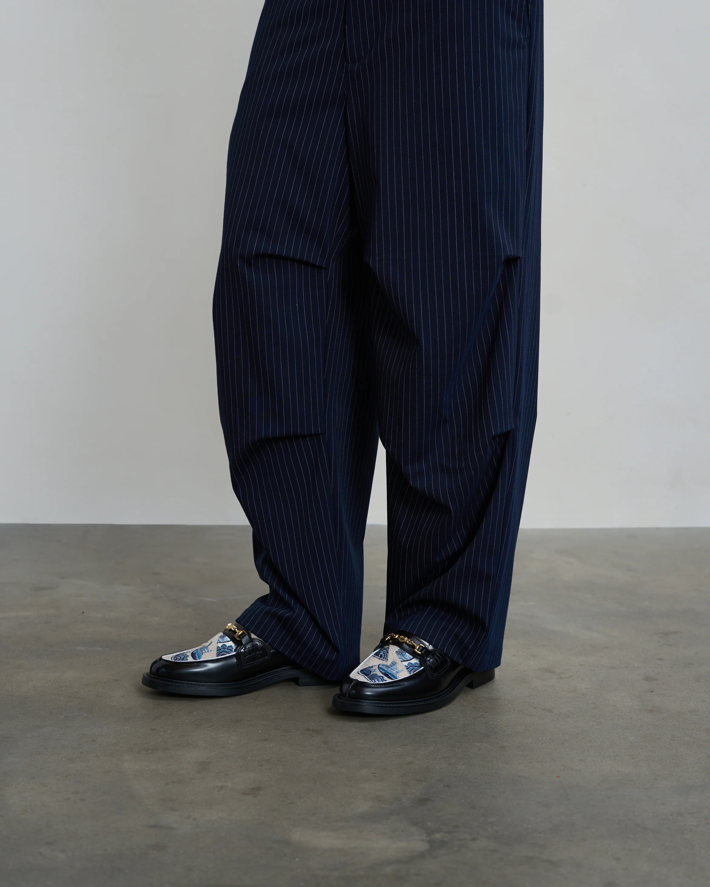 Drapy Pants Pinstripe Blue
