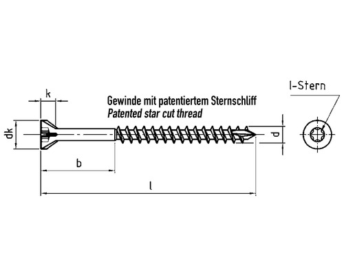JD Plus verzonken vlonderschroef met I-Star-aandrijving, 3,5 x 45 mm, verzinkt, geel gechromateerd, 200 stuks