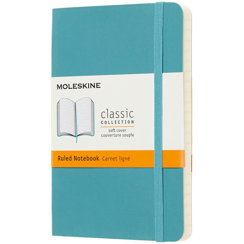 Moleskine Classic Notizbuch, Softcover, 9 x 14 cm, liniert, riff blau