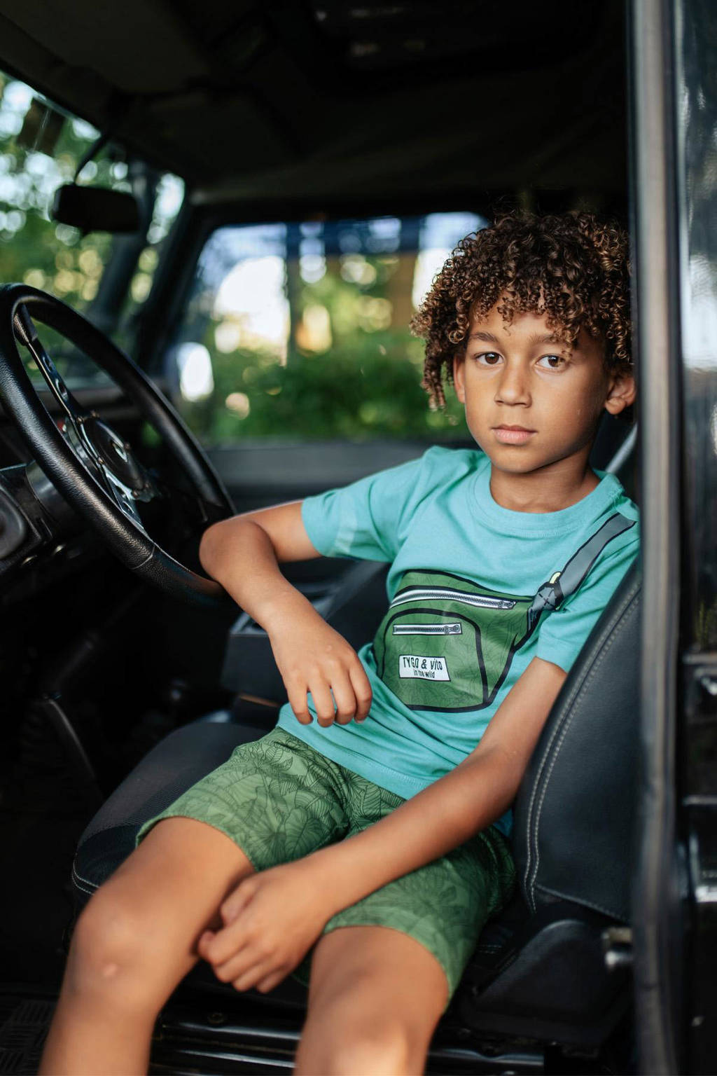 TYGO & vito T-shirt Toby met printopdruk aquablauw
