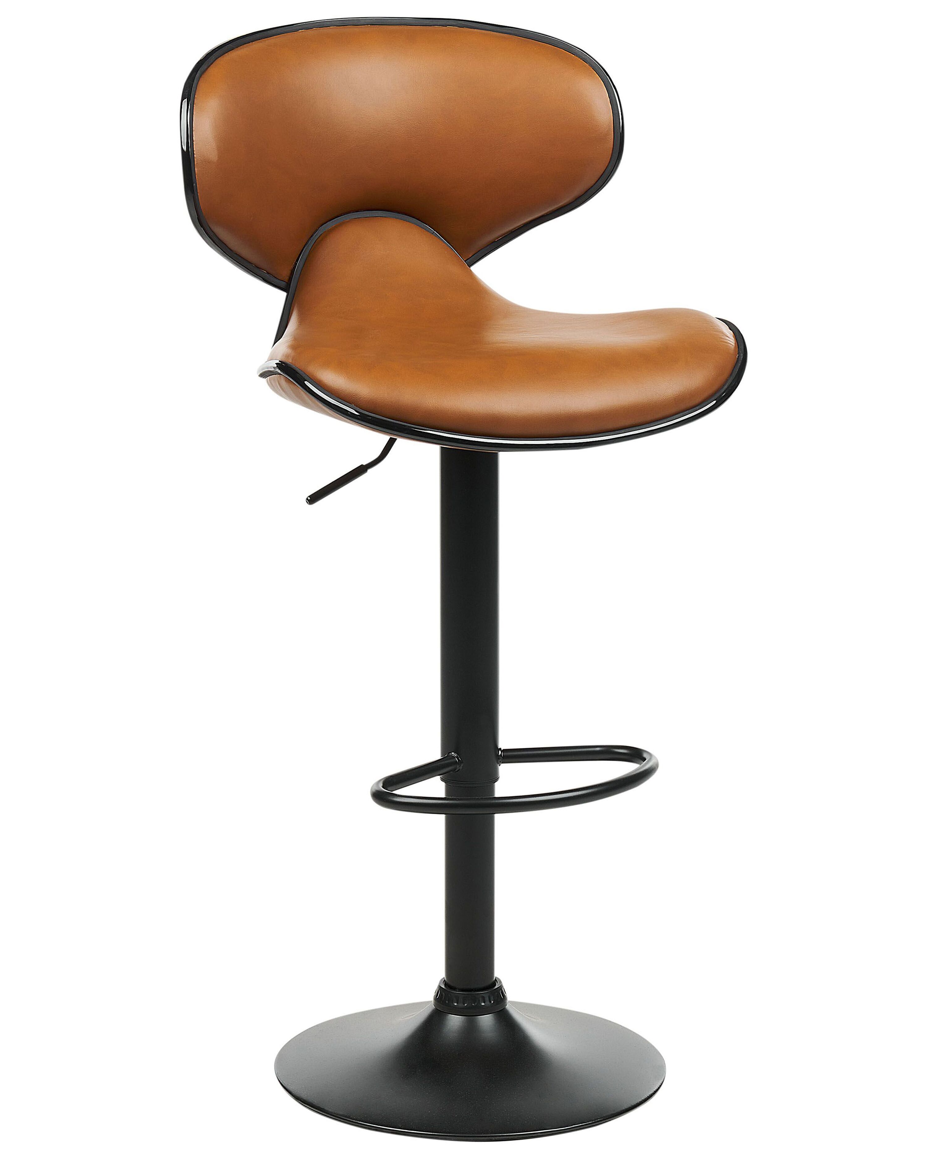 Set van 2 barstoelen CONWAY Kunstleer draaibaar Goudbruin