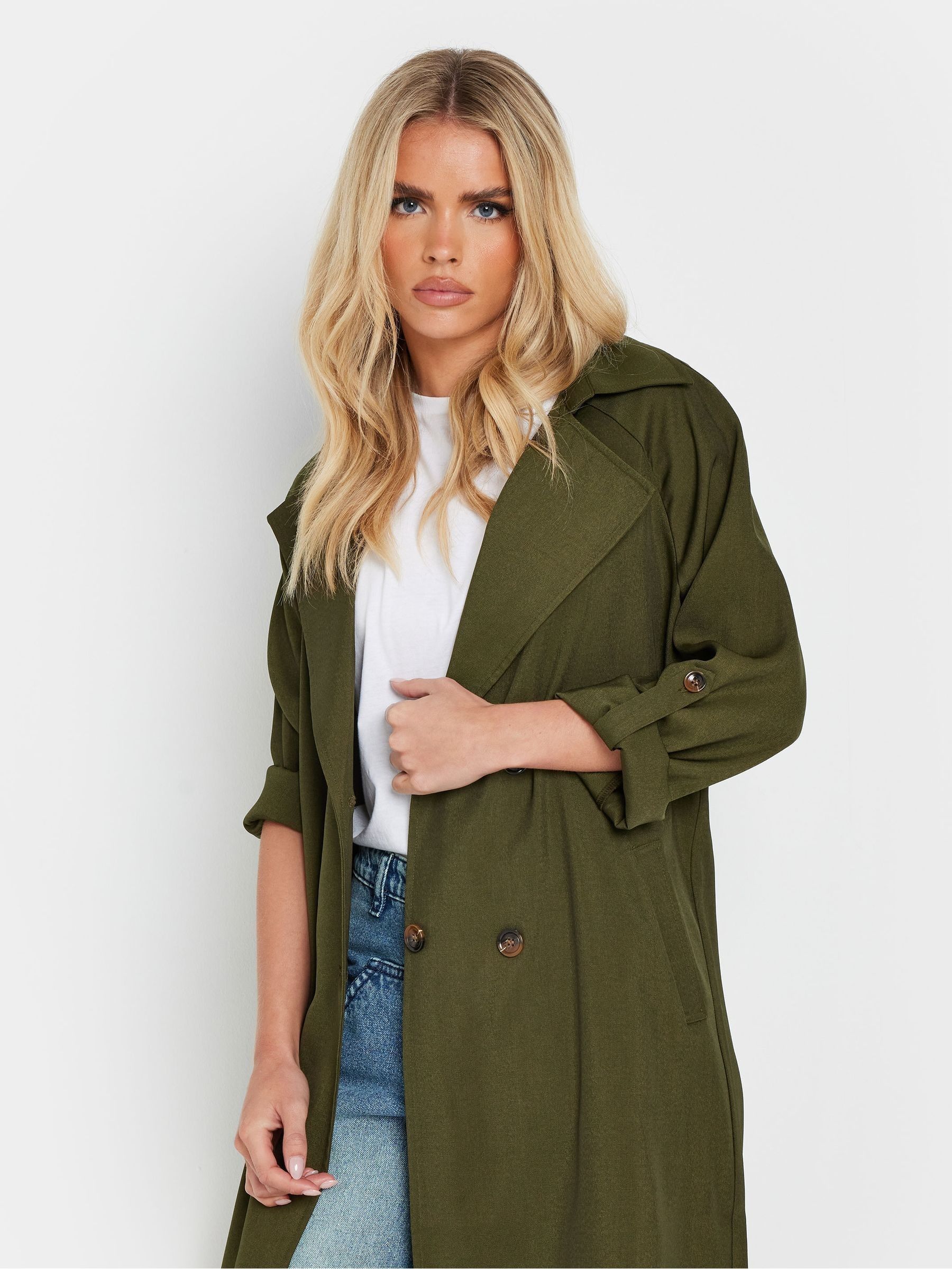 Groen - PixieGirl Petite Duster Trench Coat