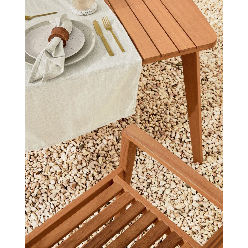 Table d'extérieur extensible Hanzel - bois massif d'eucalyptus L 183 (240) x P 100 cm