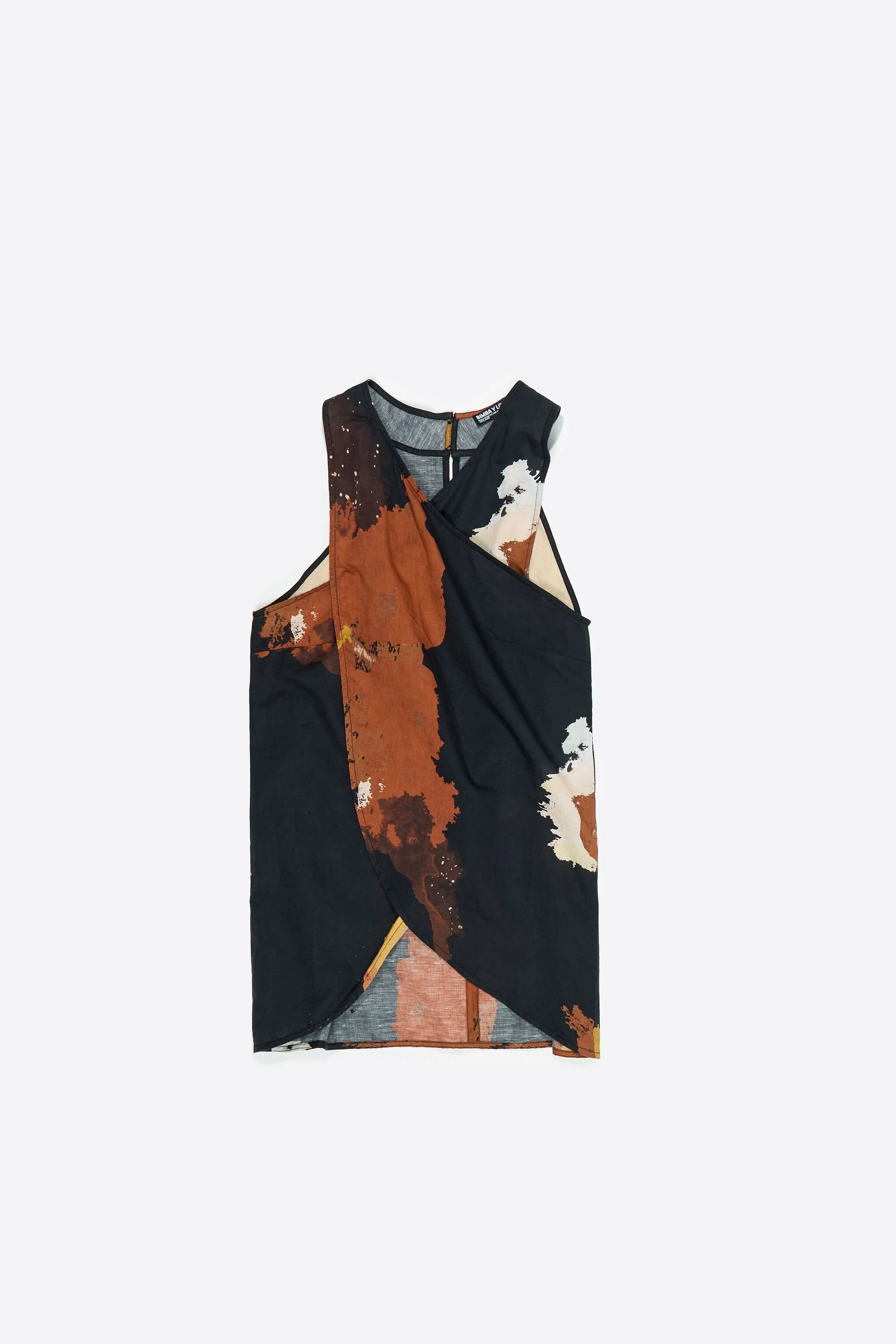 Top envelope de linho preto