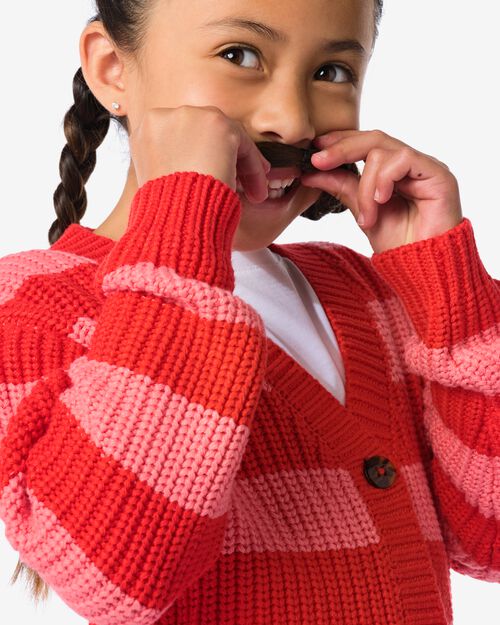 cardigan enfant en maille rayé rouge