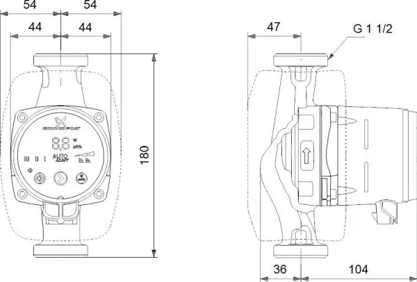 GRUNDFOS ALPHA2 25-60 180 1x230V 50Hz 6H Ny 2018 model