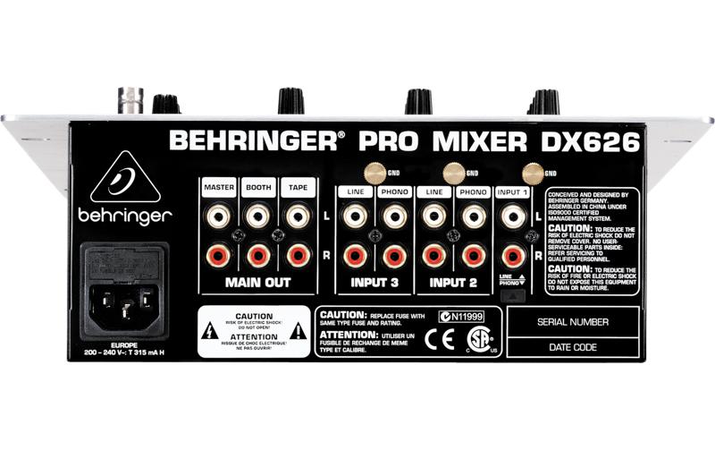 DJ-Mixer DX626<br>3-Kanal DJ-Mixer mit BPM-Zähler und VCA-Steuerung