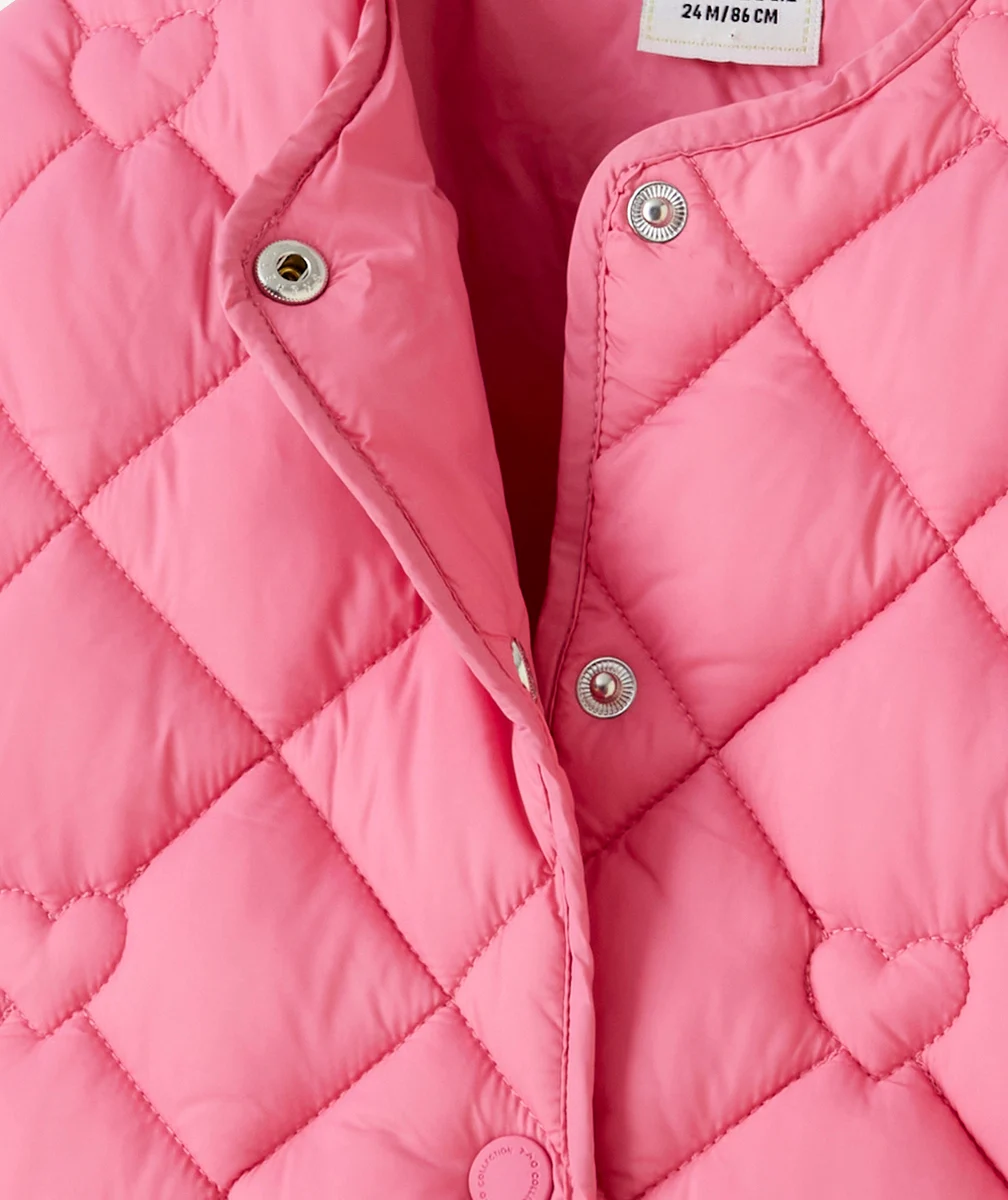 DOUDOUNE BÉBÉ FILLE EN REMBOURRAGE RECYCLÉ ROSE