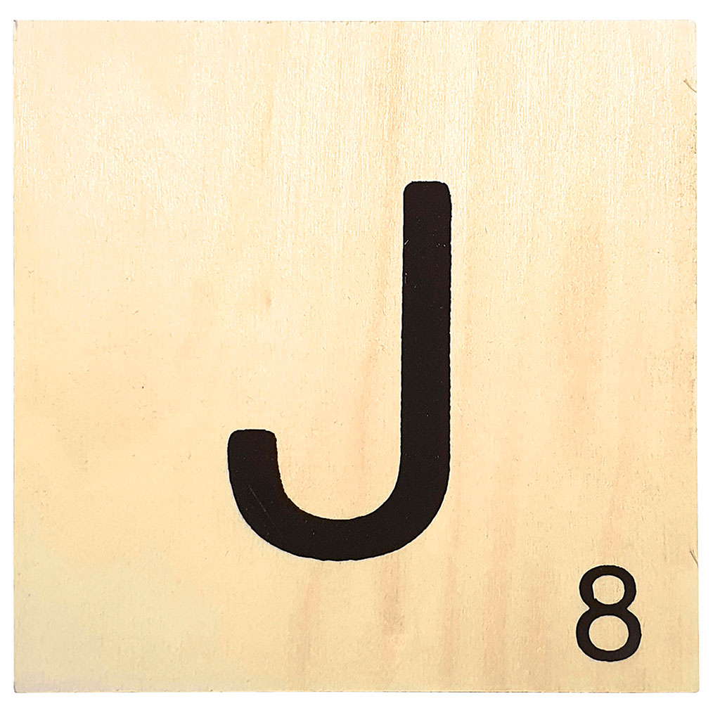 Lettre J bois à décorer 10x10cm