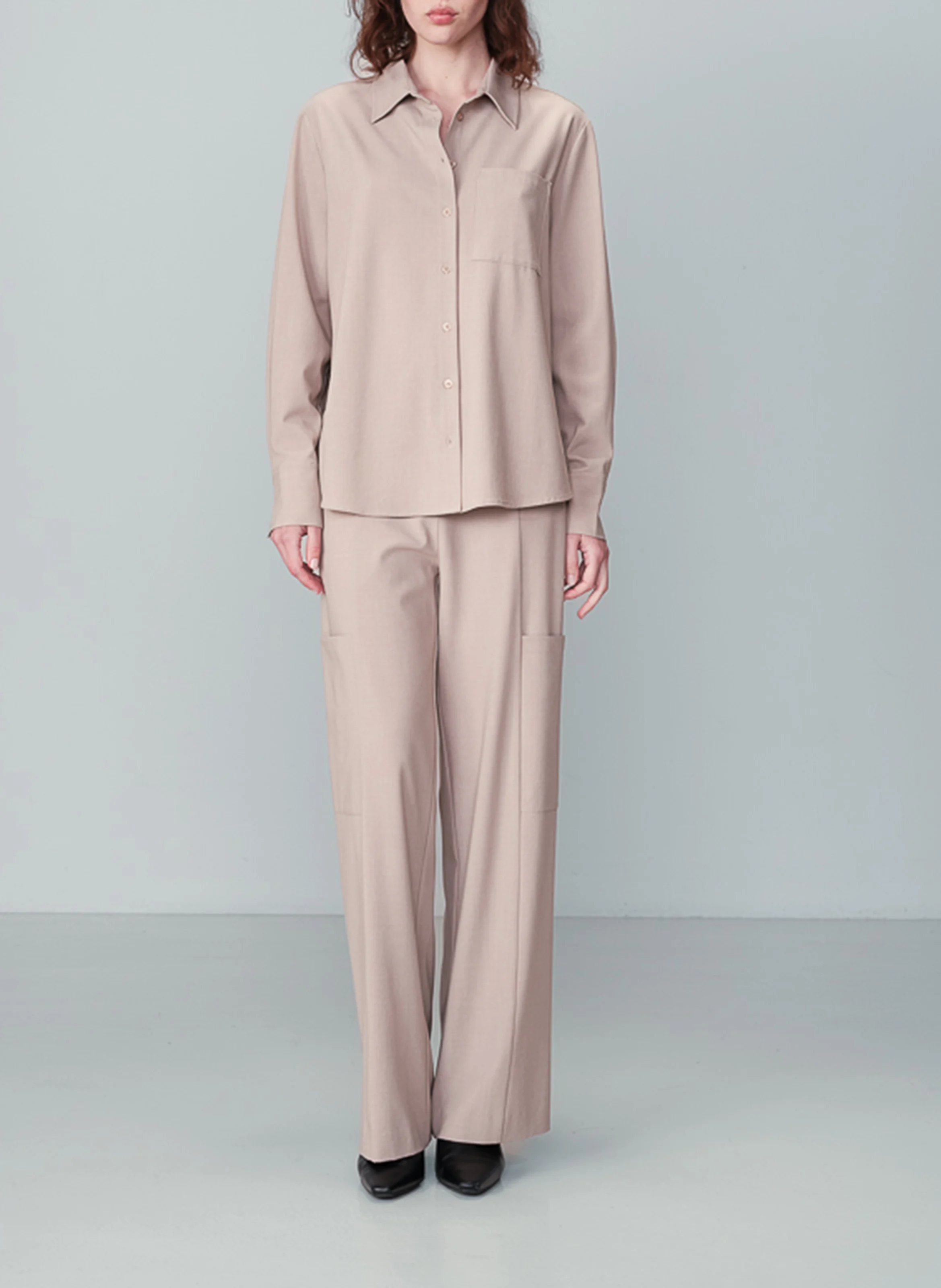 NONO - Chemise droite manches longues | Beige