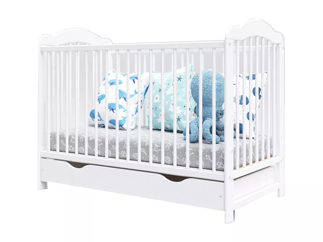 Lit bébé évolutif avec tiroir - CHIARA - 120x60 cm