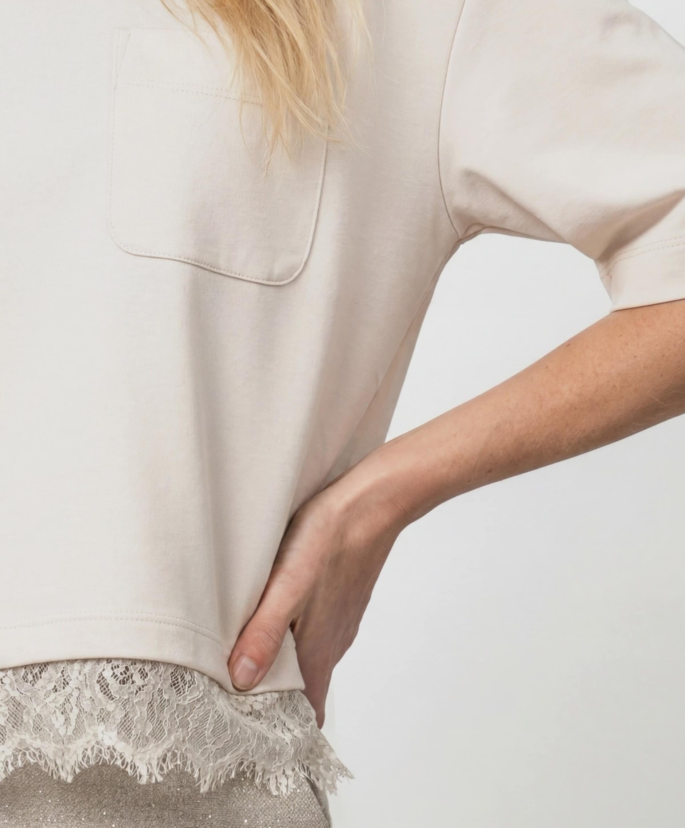 Monari Dames T-shirt ecru