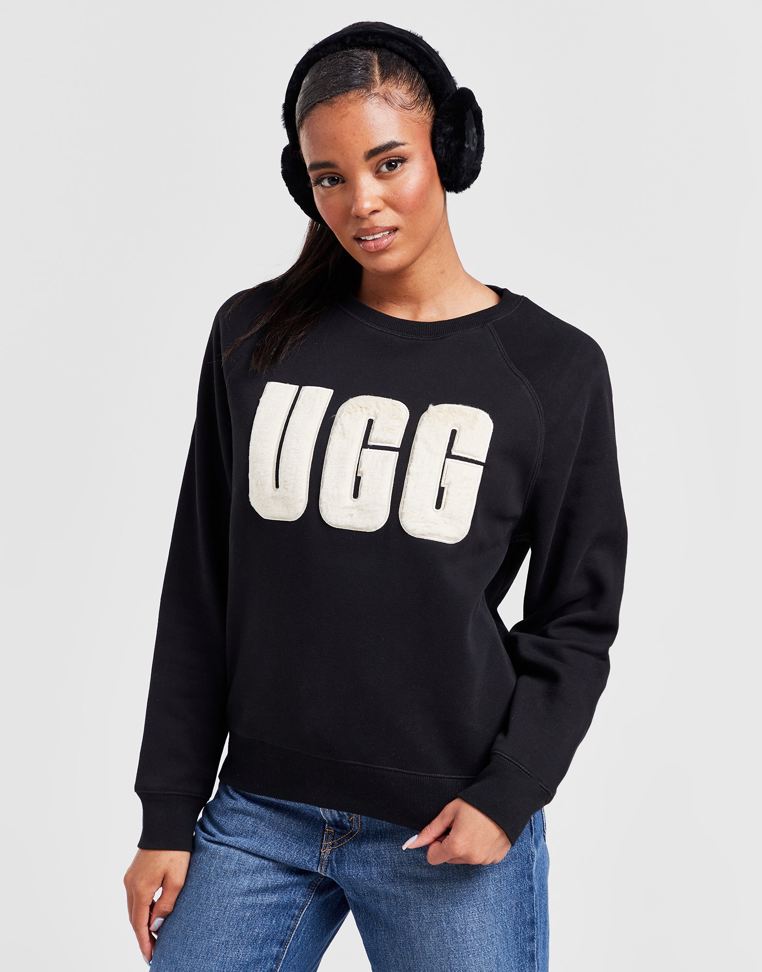 UGG Sweatshirt Fuzzy Logo Crew Femme