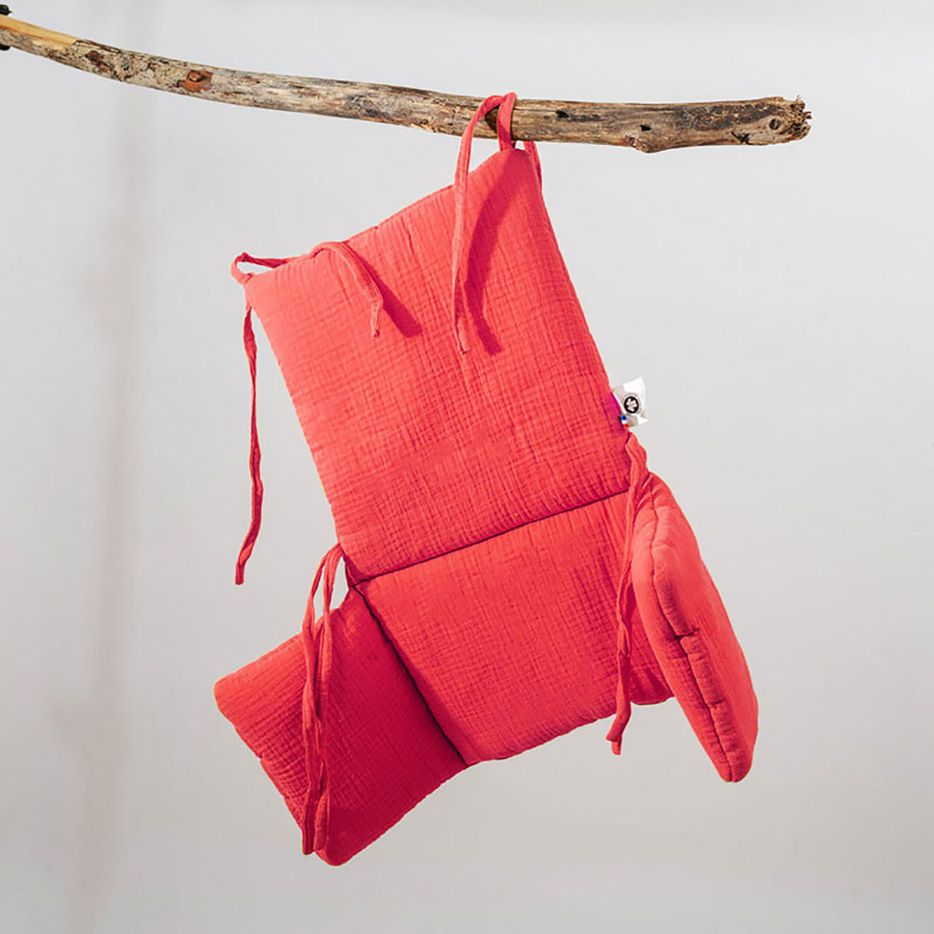 Papate Coussin de Chaise Haute en Coton Bio fraise - 31x16x27 cm