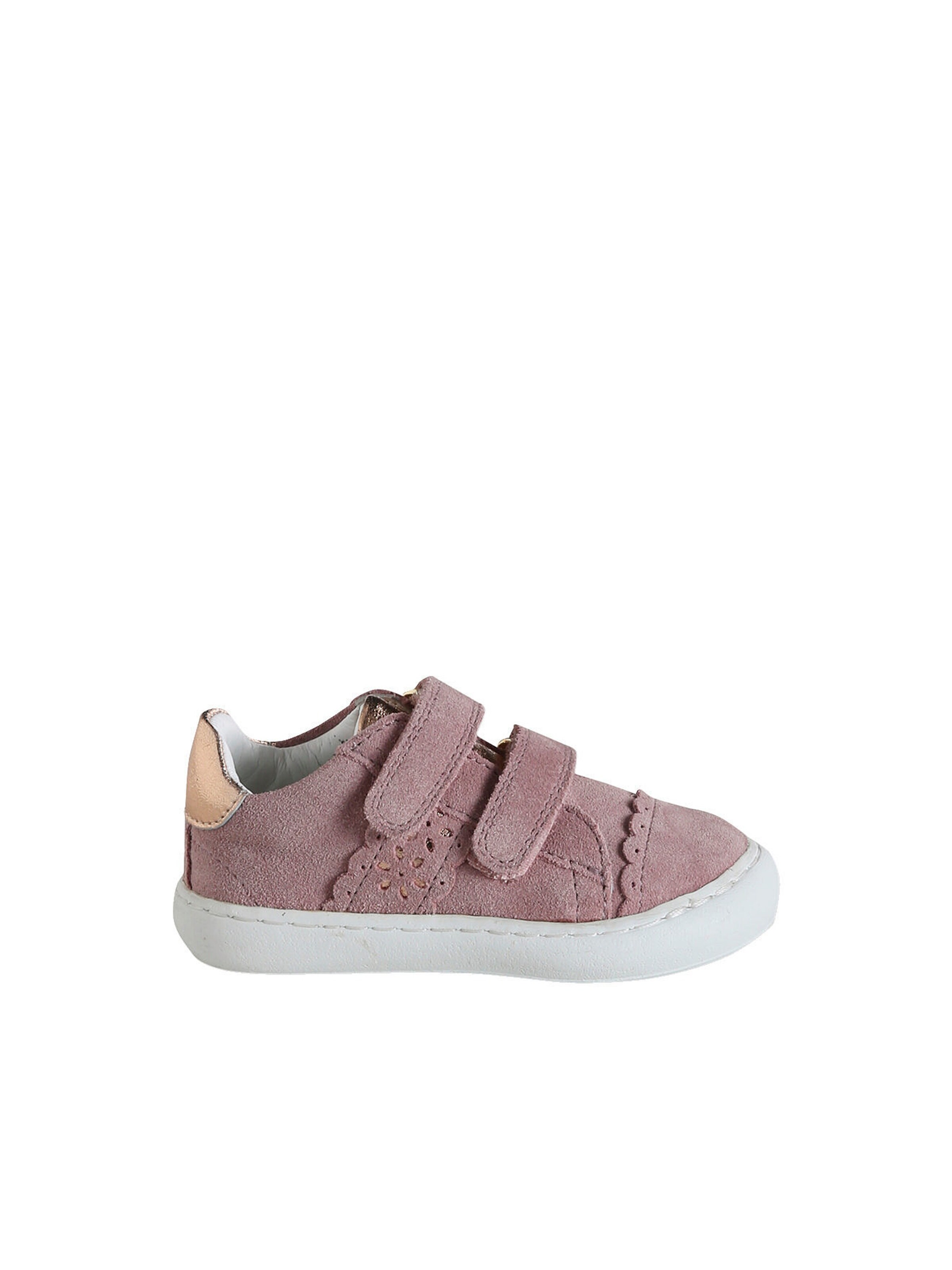 Vertbaudet Baby Klett-Sneakers ausgestanzte Motive pudrig rosa