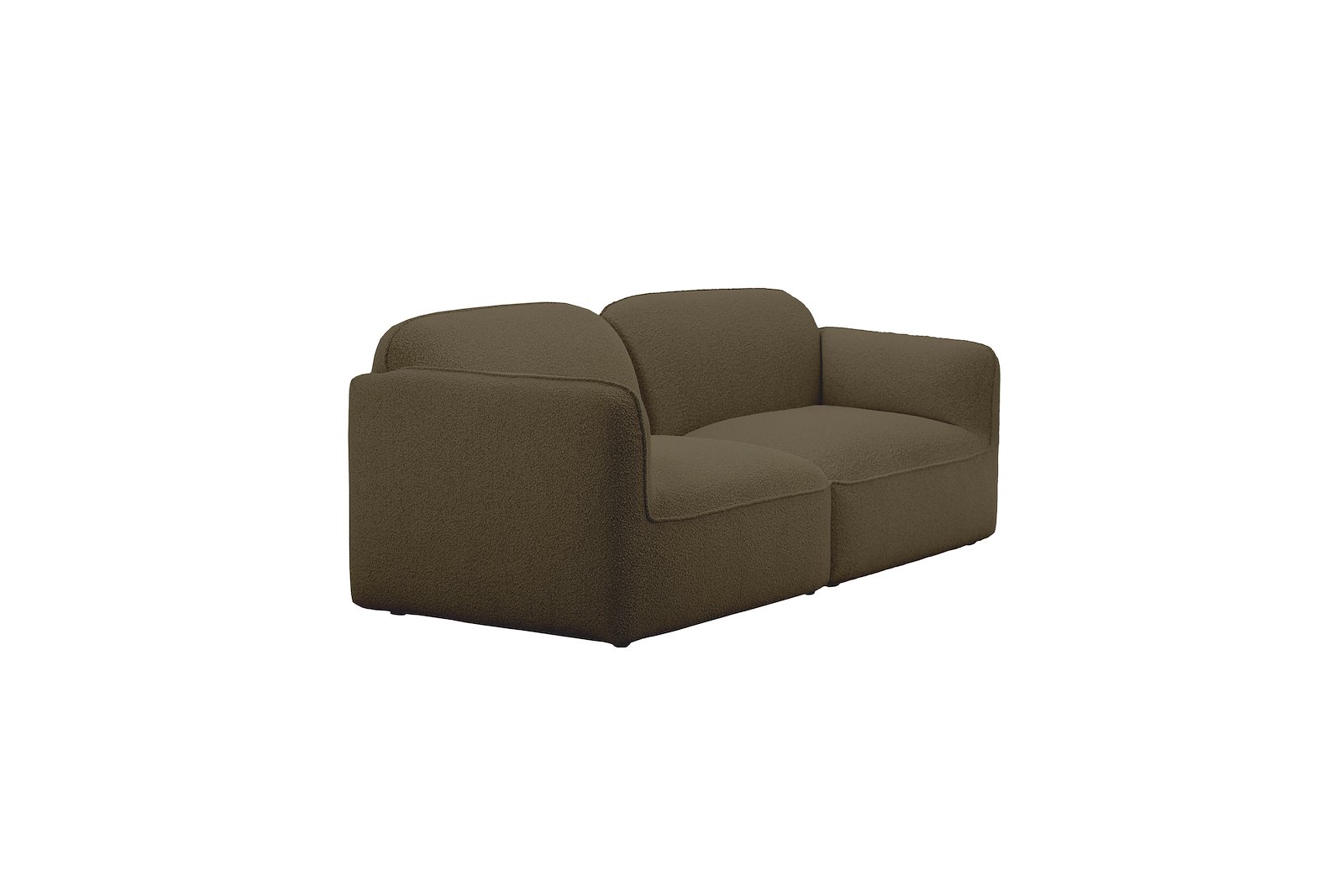 Fluff 2-seter Tekstil Copenhagen Boucle 500 Green med sorte ben