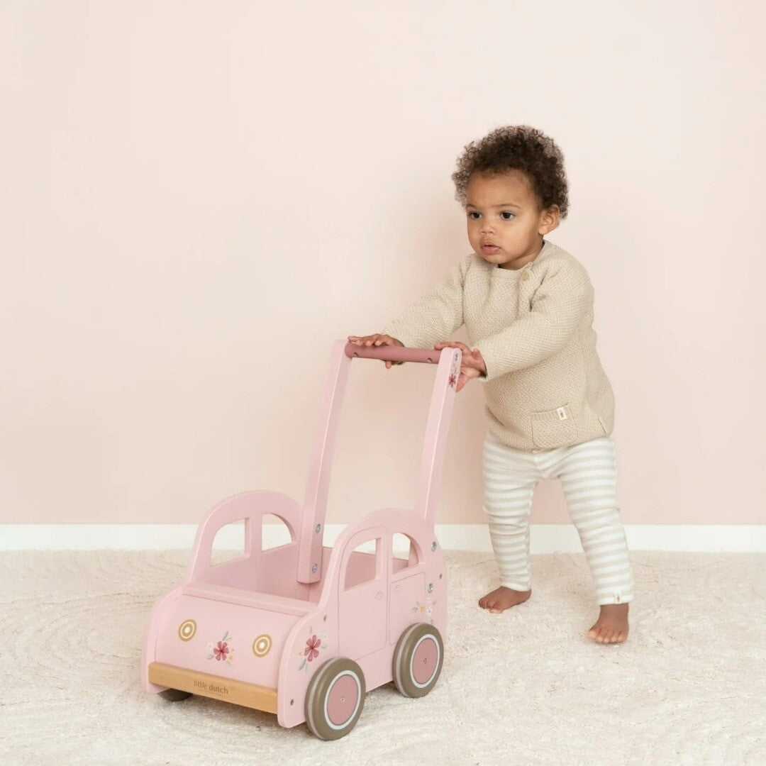 Little dutch loopwagen auto roze