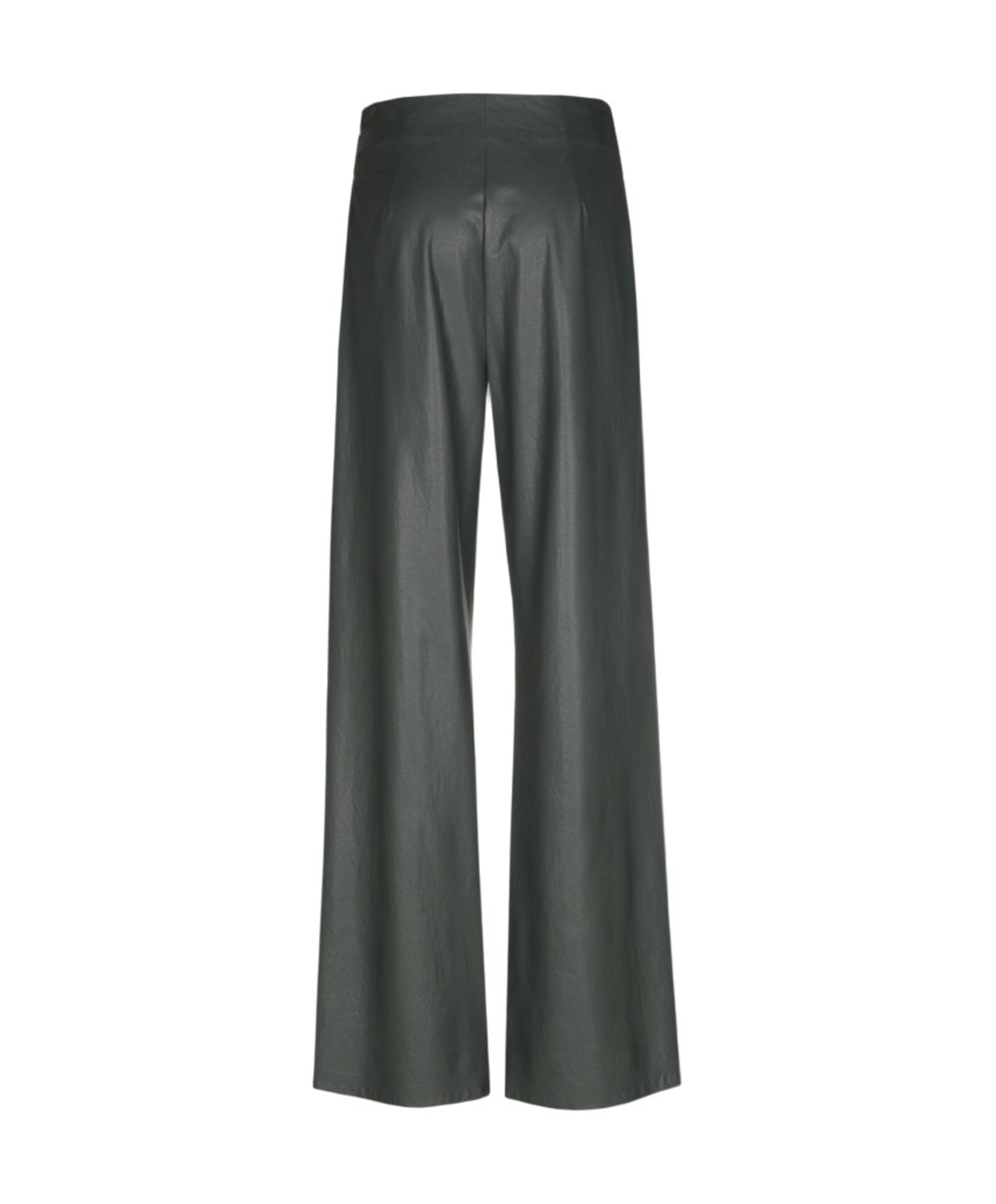 Caroline Biss vegan leather-effen-ceintuur dames broek groen