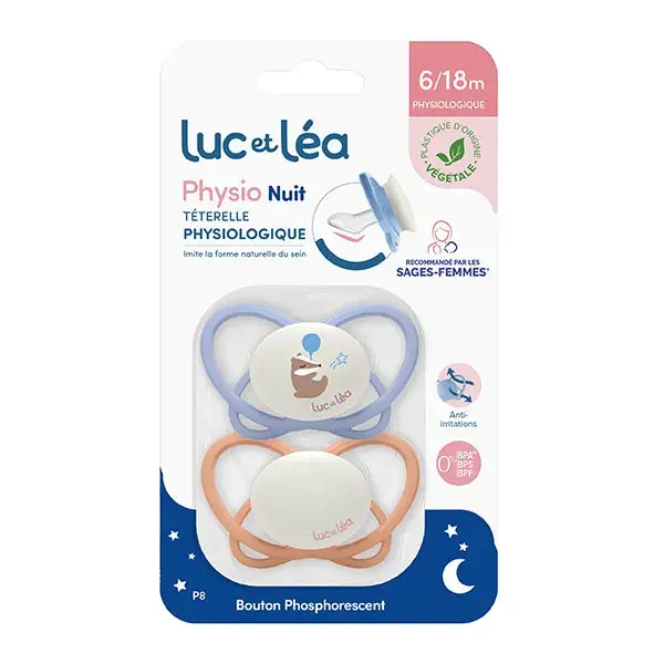 Chupetas Noturnas Fisiológicas Luc e Léa Physio 2 Badger 6-18 meses