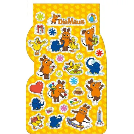 Trötsch Stickerblock Die Maus 110 Sticker mit und ohne Glitzer