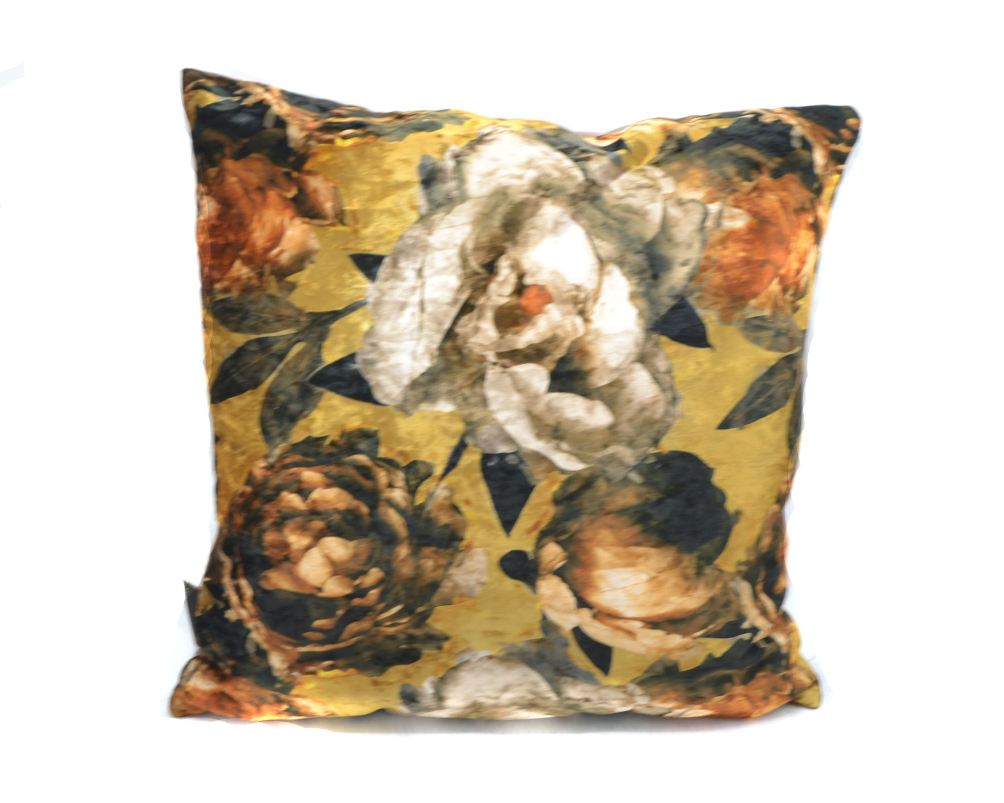 Kussen antique rose okergeel 45 x 45 cm