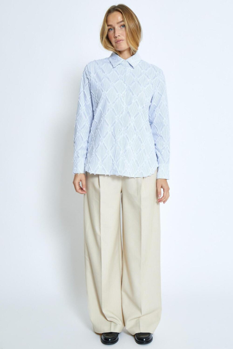 Minus blauwe dames blouse
