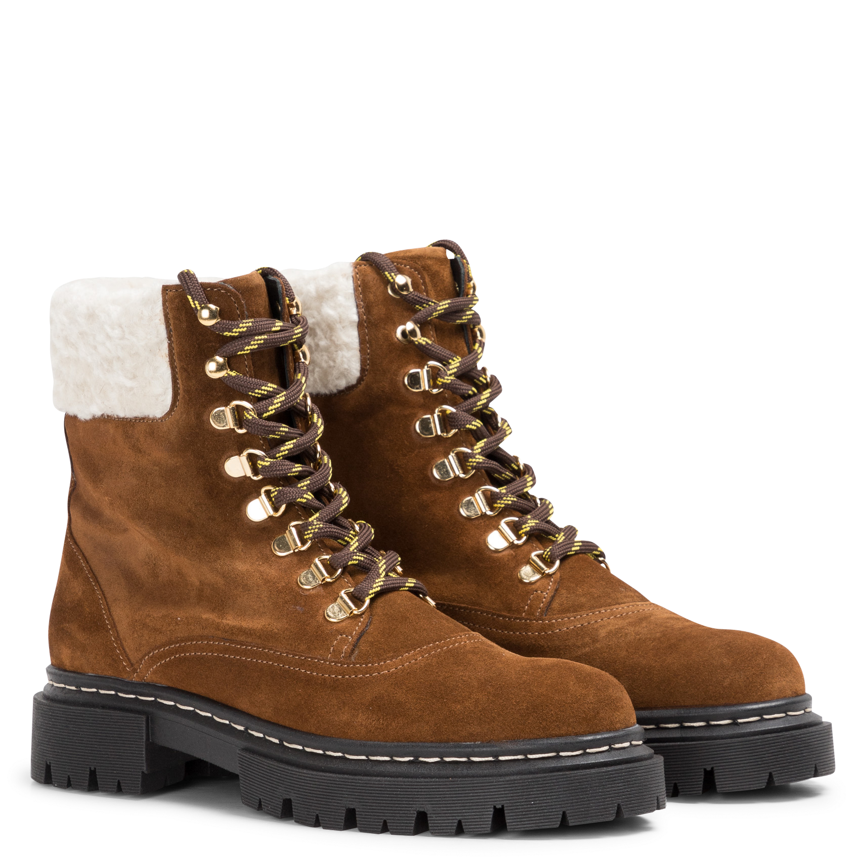 YAGUAS - Bottines à lacets en daim | Marron