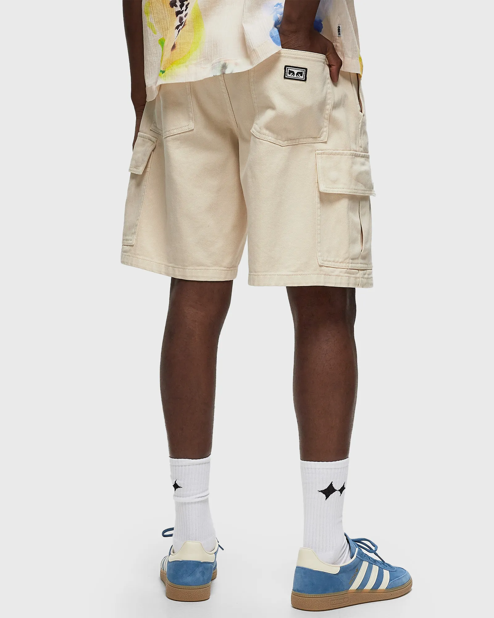 Obey Bigwig baggy denim cargo short