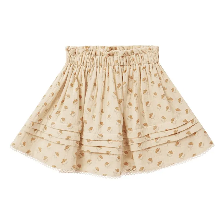 Rylee + Cru Jupe Mae Fleurie Tissée | Blanc cassé