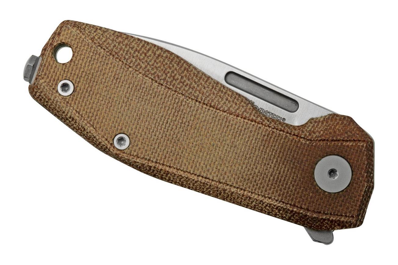 LionSteel Nano, NA01-CVN Frame Lock, Magnacut, Natural Canvas Micarta, zakmes