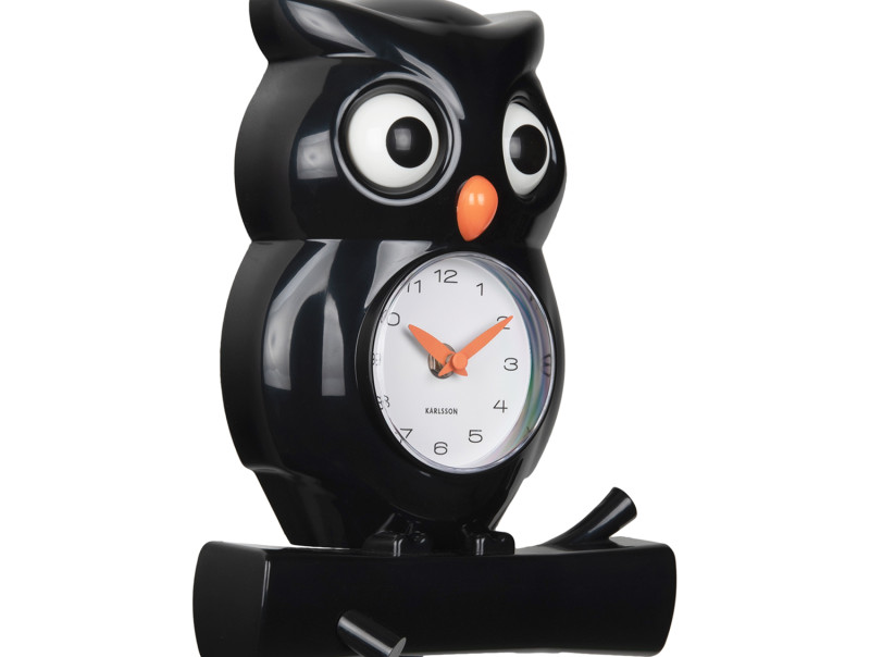 Wall Clock Owl Pendulum KA5965BB Bright blue