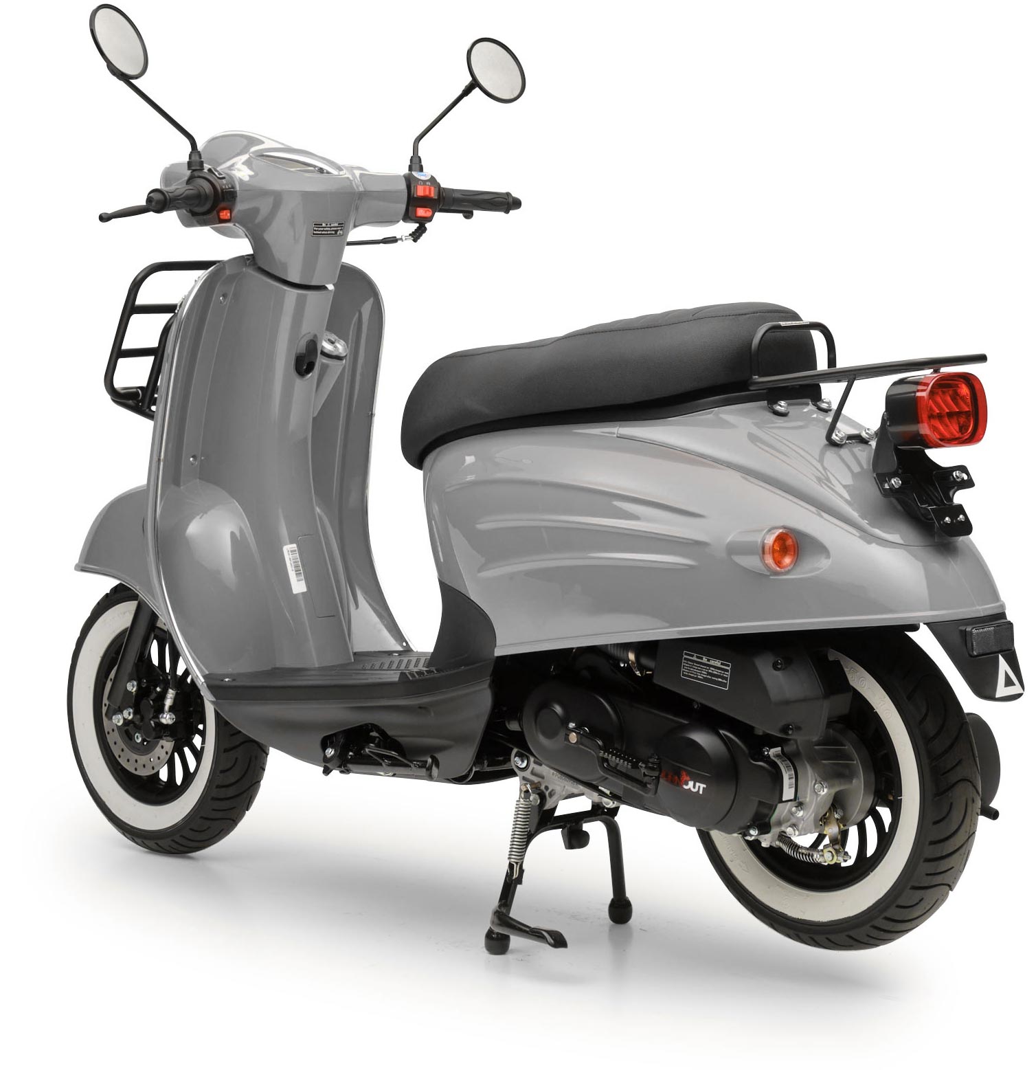 Motorroller Retro Luna Grau 50ccm 45 kmh Moped Scooter