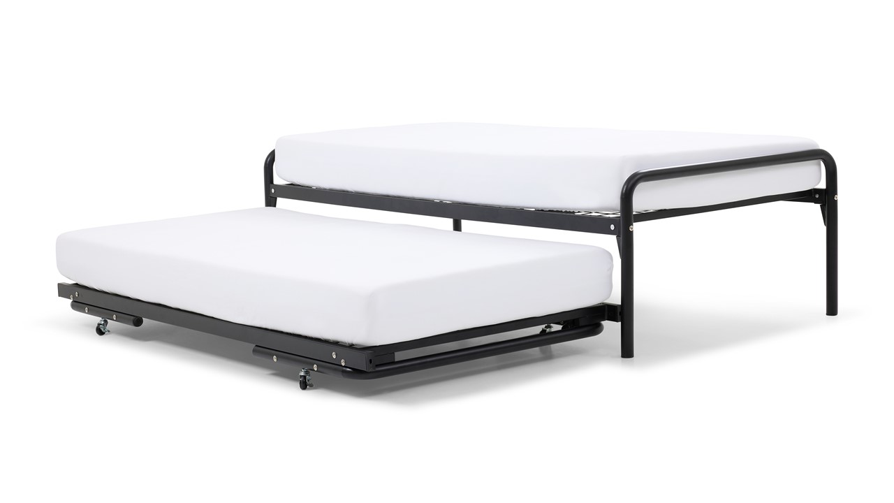Bed met onderschuifbed Doppia zwart