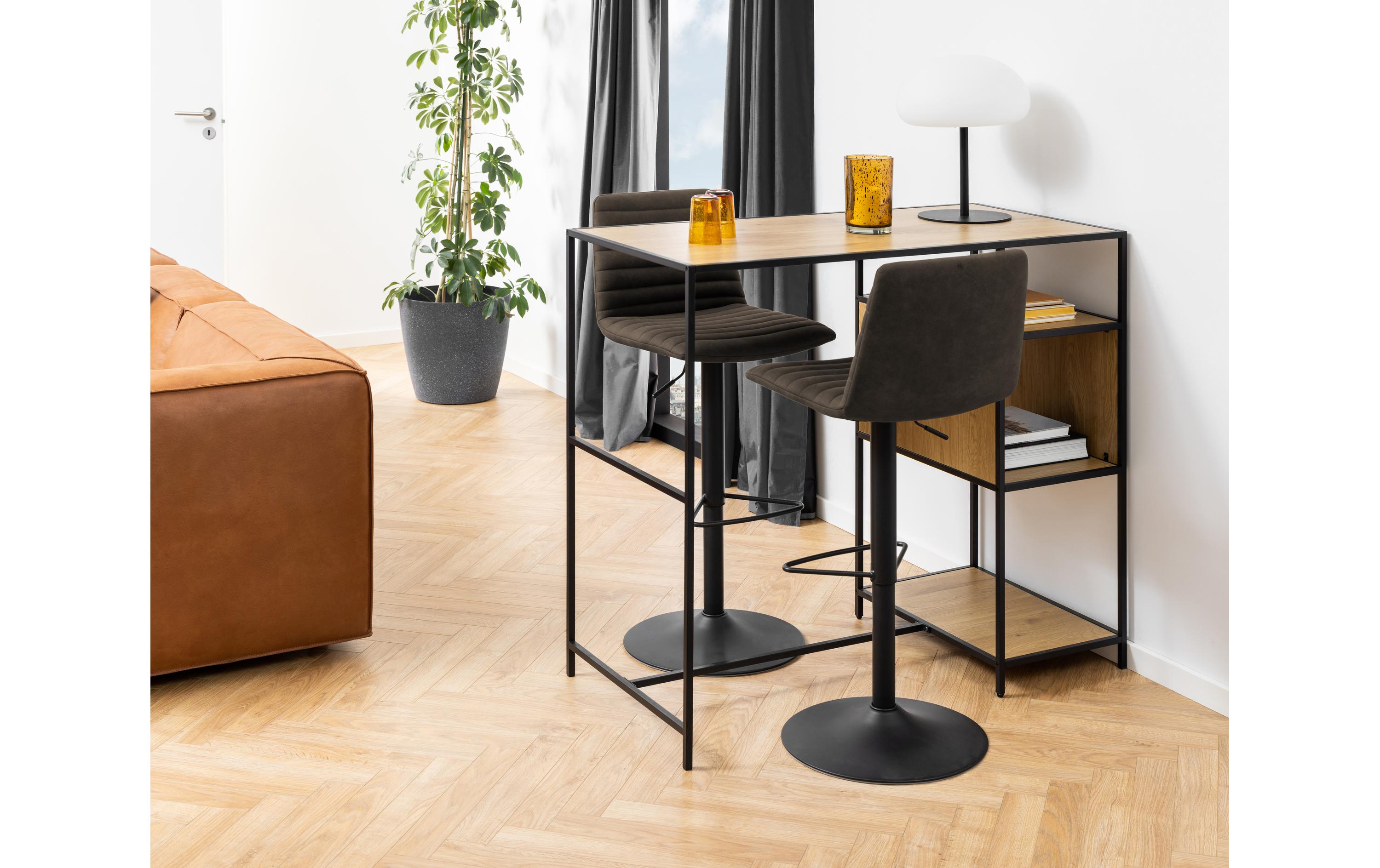 Barhocker Kimmy, 2 Stück, 50 x 110.5 cm, Anthrazit<br>Barstühle mit geradlinigem Design