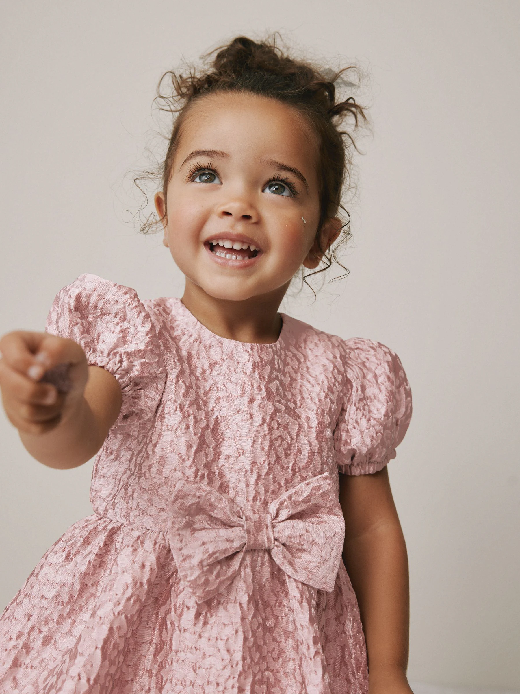 Roze met dierenprint - Jacquard feestjurk (3mnd-8jr)