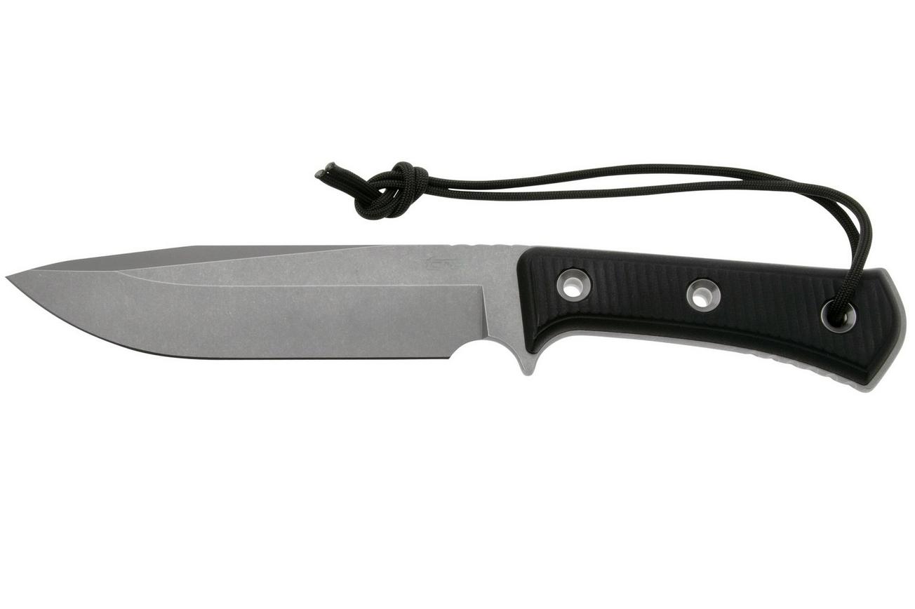 TRC Knives Apocalypse TI-AP-ST-WSD-FIN Elmax Stone Washed, Black Canvas Micarta, survivalmes