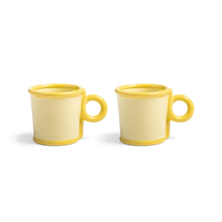 &klevering - Loop Becher mit Henkel 300 ml, gelb (2er-Set)