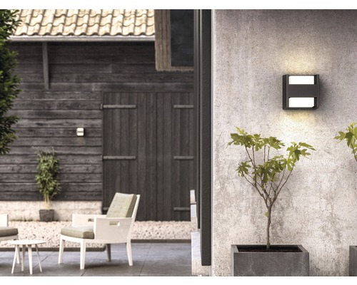 LED buitenwandlamp 2x4,5W 800 lm warm wit antraciet