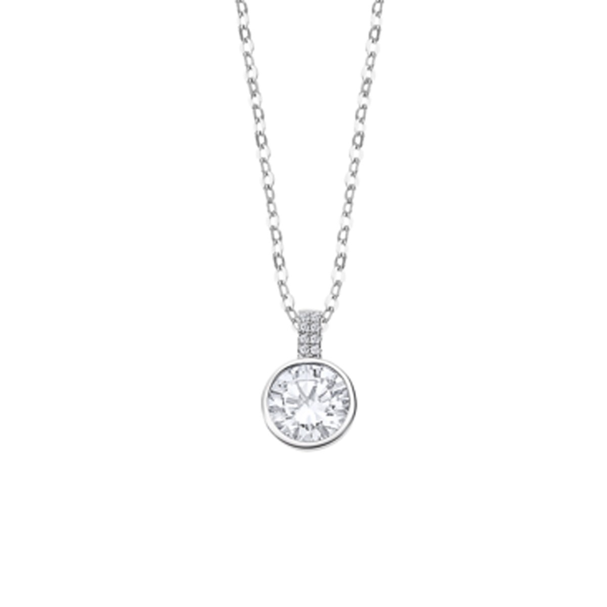 Collier Lotus en argent avec pendentif oxyde
