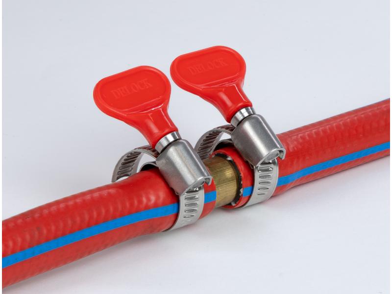 Delock Schlauchschellen-Set 16-25 mm, Rot 10 Stück Delock Schlauchschelle mit Flügelmutter 16 - 25 mm 10 Stück rot